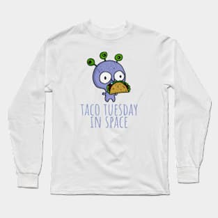 Kawaii Alien Taco Tuesday Alien Eat Taco Fiesta Long Sleeve T-Shirt